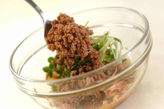 薬味たっぷりそぼろ奴の作り方の手順6