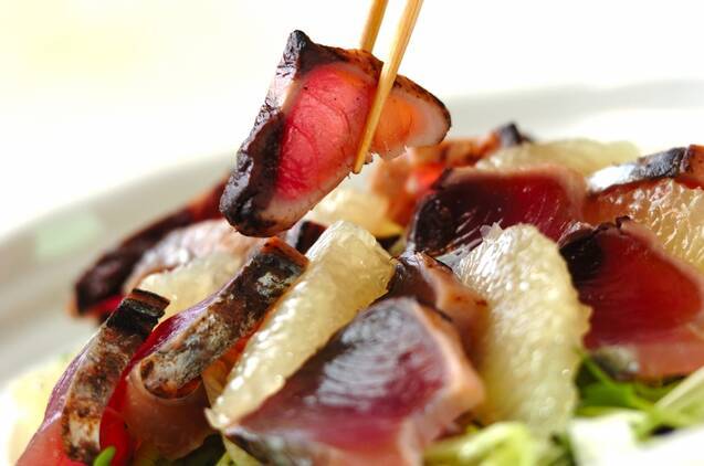 カツオたたきとグレープフルーツのサラダ仕立ての作り方の手順3