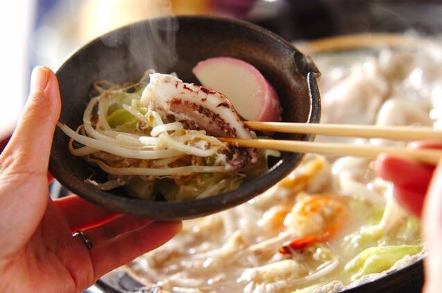 魚介たっぷり！ちゃんぽん風鍋の作り方の手順9