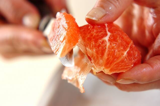 グレープフルーツのメープルマリネと水切りヨーグルトの作り方の手順1