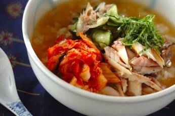 キムチ入り冷汁ご飯