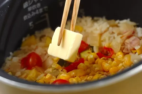 夏野菜の炊き込みピラフの作り方2