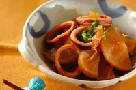 炊飯器で大根とイカの煮物