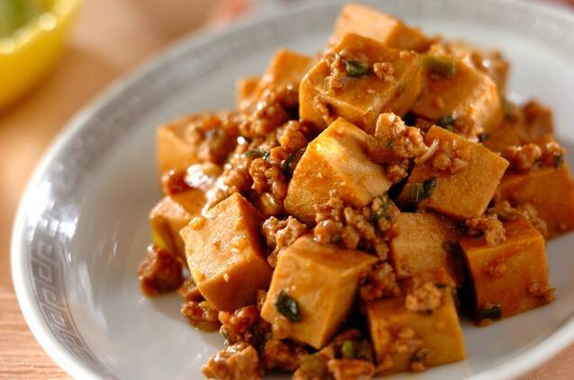 高野豆腐を作った麻婆豆腐