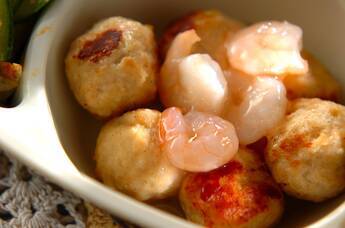 鶏つくねのエビあんかけ