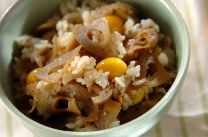 レンコンきんぴらの混ぜご飯