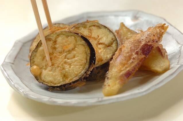 ミョウガとナスの天ぷらの作り方の手順4