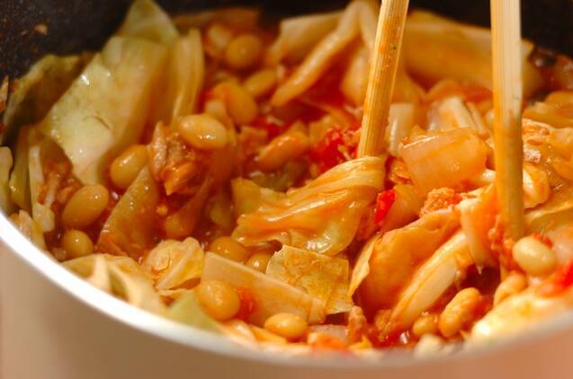 栄養満点！簡単鮭缶と大豆のトマト煮 by 杉本 亜希子さんの作り方の手順3
