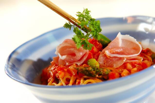 野菜たっぷりトマトクリームスパゲティーの作り方の手順6