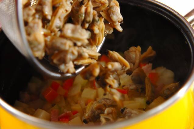 アサリのクラムチャウダーの作り方の手順3