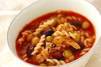 鮭の中骨缶と豆のトマト煮