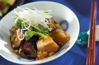 揚げナスのネギソース和え