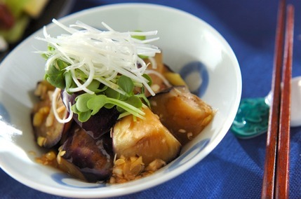 揚げナスのネギソース和え