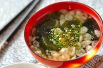 天かすとワカメの汁