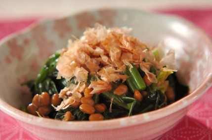 ホウレン草の納豆和え