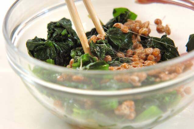 ホウレン草の納豆和えの作り方の手順2