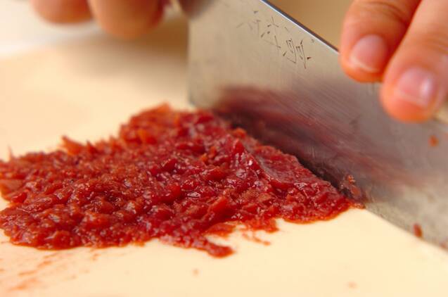 ささ身の梅シソロールの作り方の手順2