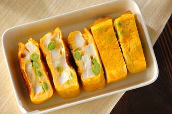 ハンペンと枝豆の卵焼き