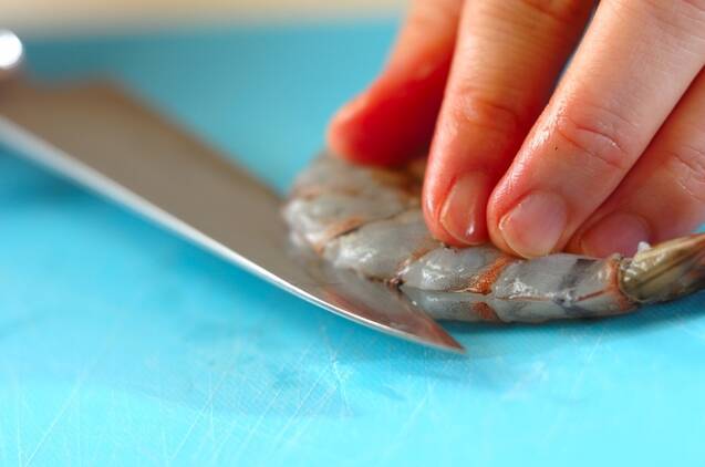 エビと豆腐のチリソースの献立の作り方の手順1