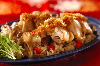 炊飯器でできる！　蒸し鶏＆炊き込みご飯