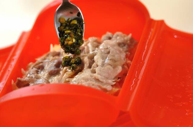 レンジで蒸ししゃぶの作り方の手順3