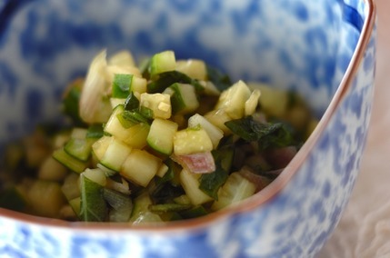 キュウリとショウガのだし