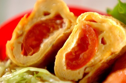 ミニトマトの卵焼きの断面