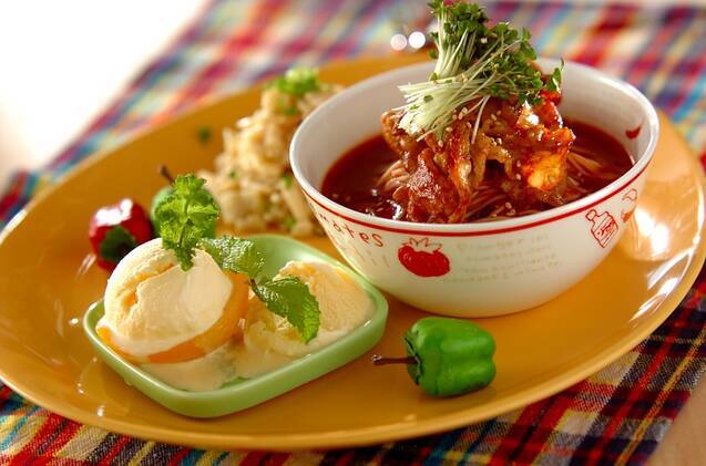 スタミナトマト素麺プレート