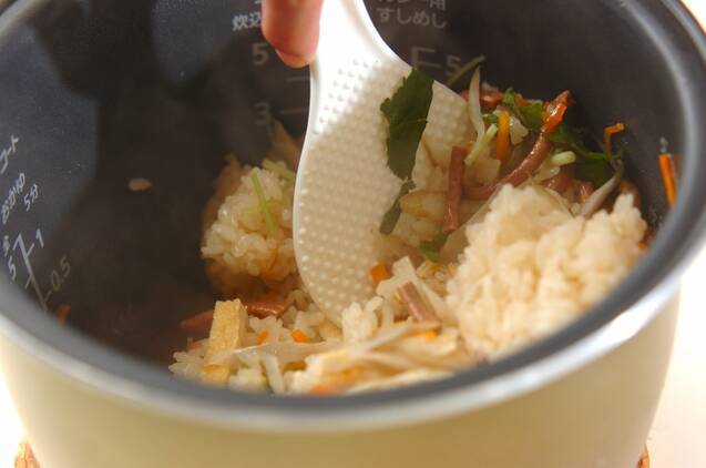 ゼンマイの炊き込みご飯の作り方の手順9
