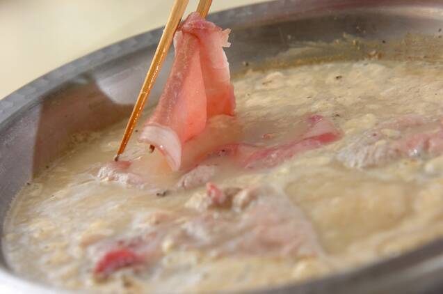 豚肉の豆乳中華鍋の作り方の手順4