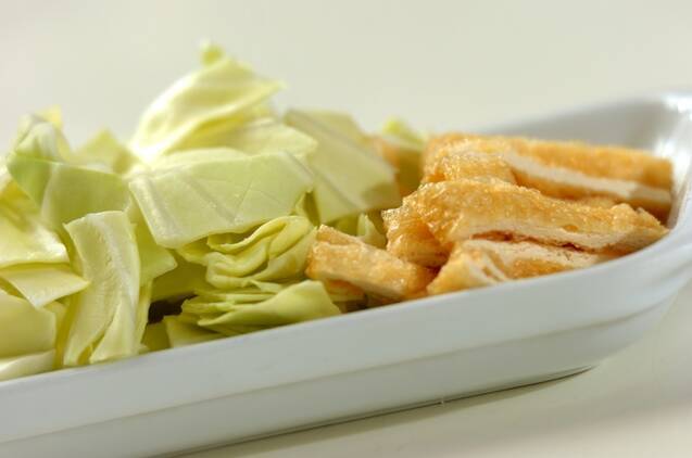 キャベツのみそ汁の作り方の手順1