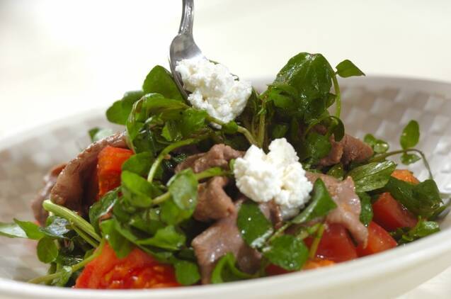 牛肉とクレソンのサラダの作り方の手順3