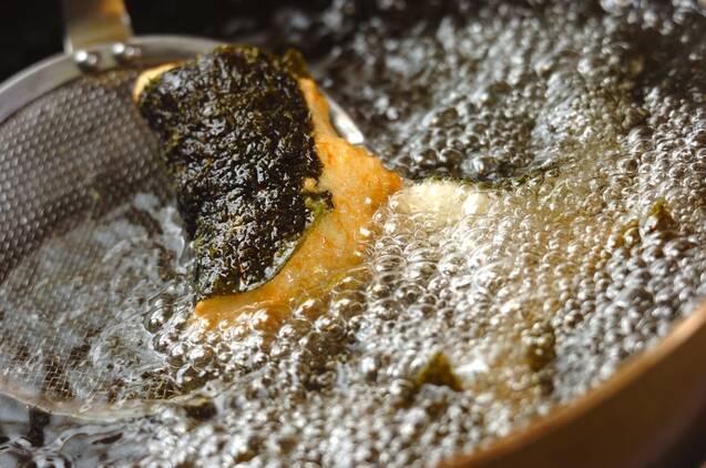 チーズ入り大和芋の磯辺揚げの作り方の手順3