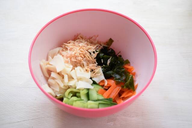 ミネラルたっぷり！いろいろ乾物の黒酢和えの作り方の手順6