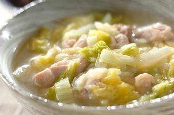 鶏肉と白菜のユズコショウスープ