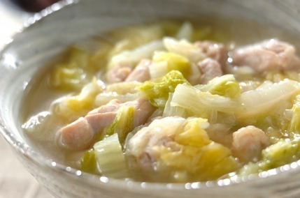 鶏肉と白菜のユズコショウスープ