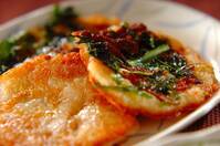 春菊とジャガイモの和風チヂミ