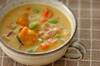 カボチャと枝豆の豆乳スープの作り方の手順
