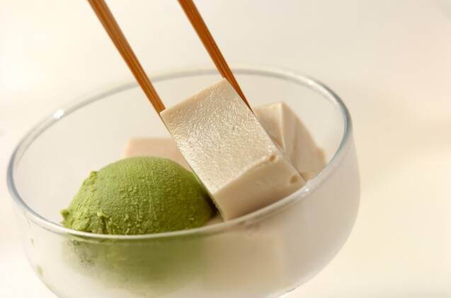 ゴマ豆腐のミルクあんみつの作り方の手順2