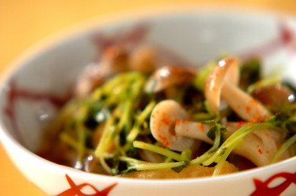 豆苗と油揚げの煮浸し