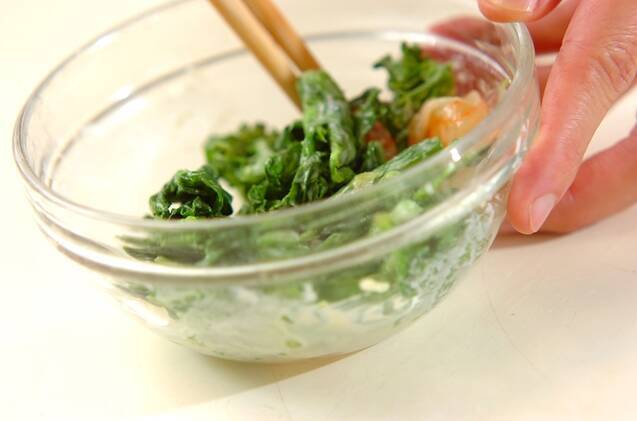 菜の花のからしマヨ和えの作り方の手順3