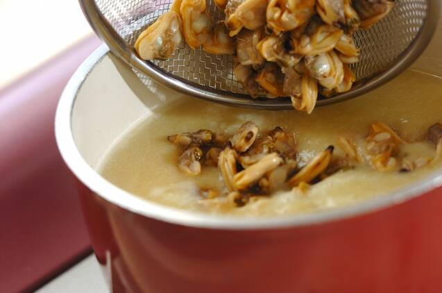 アサリの豆乳ポタージュの作り方の手順3