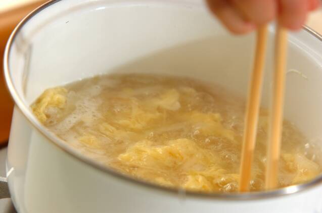 冬瓜とホタテのふわふわ卵スープの作り方の手順7