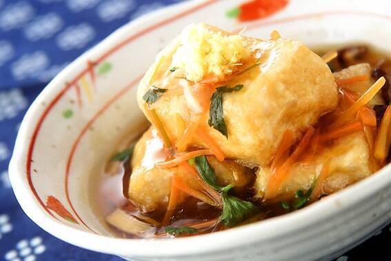 外はカリっと中はふわっと！揚げ出し豆腐 彩り野菜あんかけ