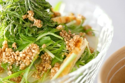 水菜と油揚げのサラダ