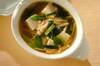 豆腐とエノキのピリ辛スープの作り方の手順