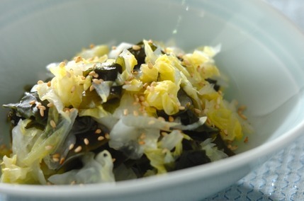 白菜とワカメの甘酢和え