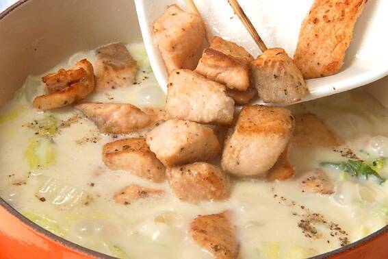 サーモンの白いシチューの作り方の手順14