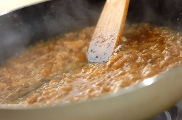 ナスの鶏みそあんかけの作り方の手順3