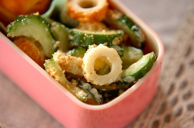 キュウリとちくわのワサビマヨ和え